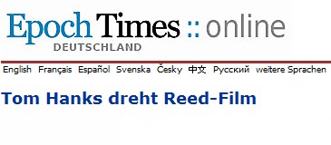Tom Hanks dreht Reed-Film 