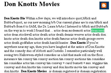 Don Knotts blog